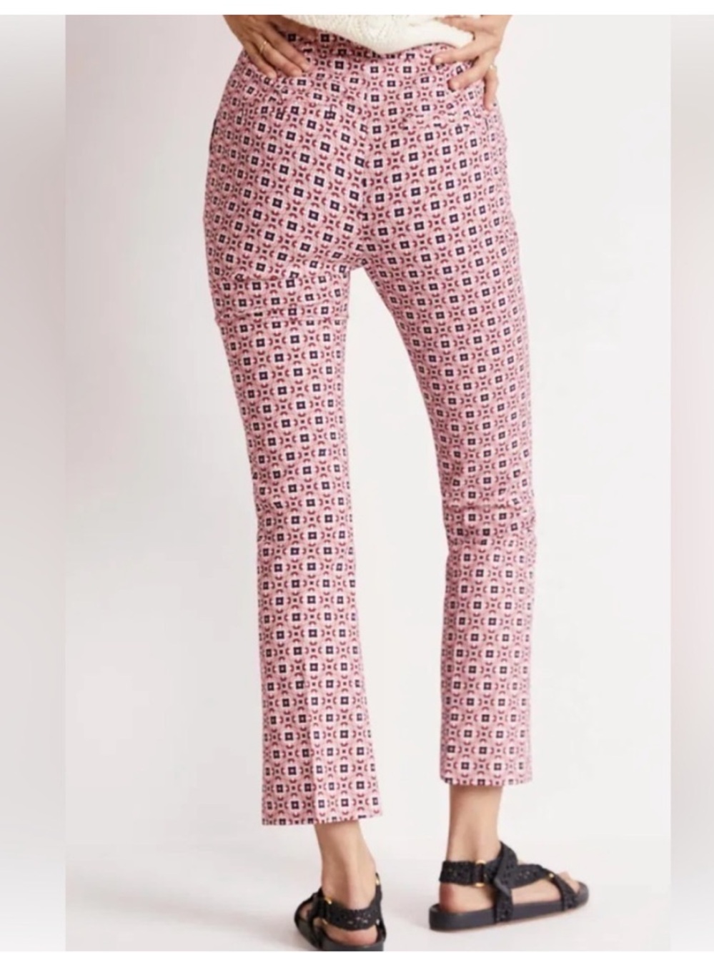 Boden Cropped Kick Flare Trousers - Picture 3 of 13